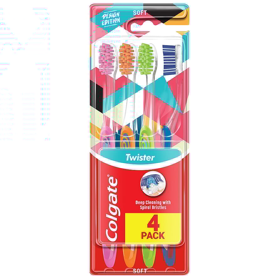 Colgate Twister Tandbørste Soft 4-pak