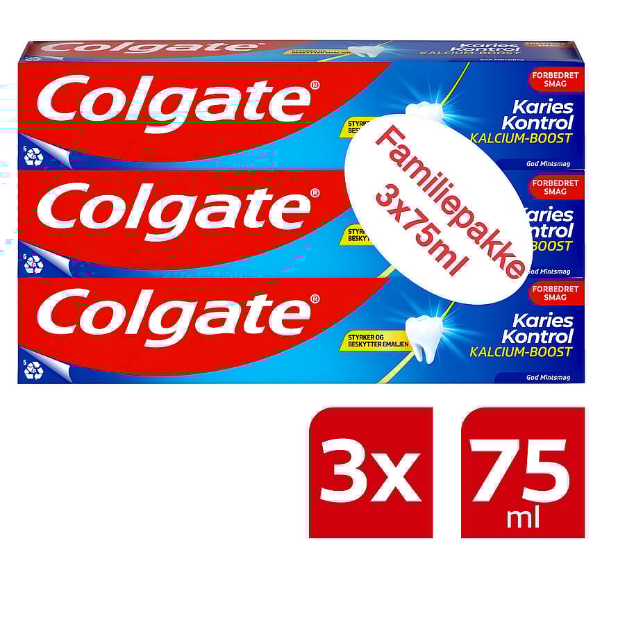 Colgate Tandpasta Karies Kontrol 3x75 ml