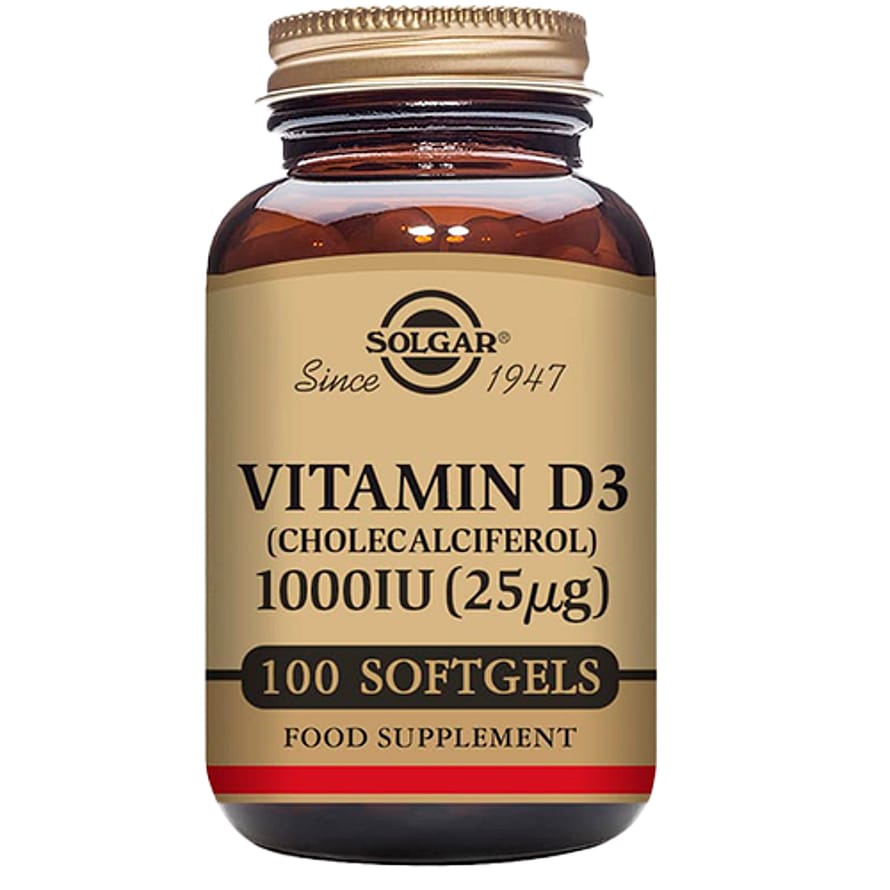 Solgar D3-vitamin 25 mcg softgel (1000 i.u.) 100 g