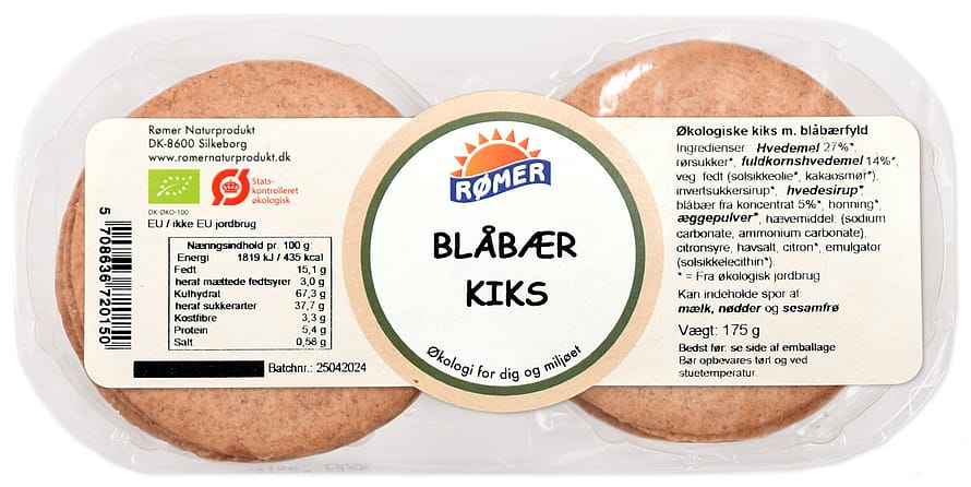 Rømer Kiks m. blåbærfyld Ø 175 g