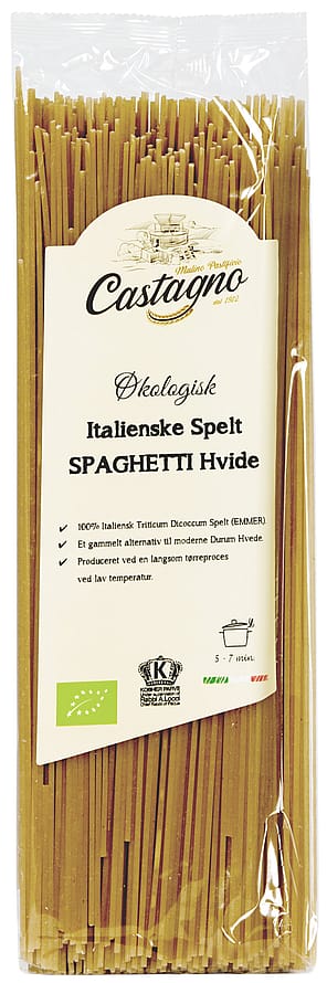 Castagno Spelt Spaghetti Hvid Ø 500 g