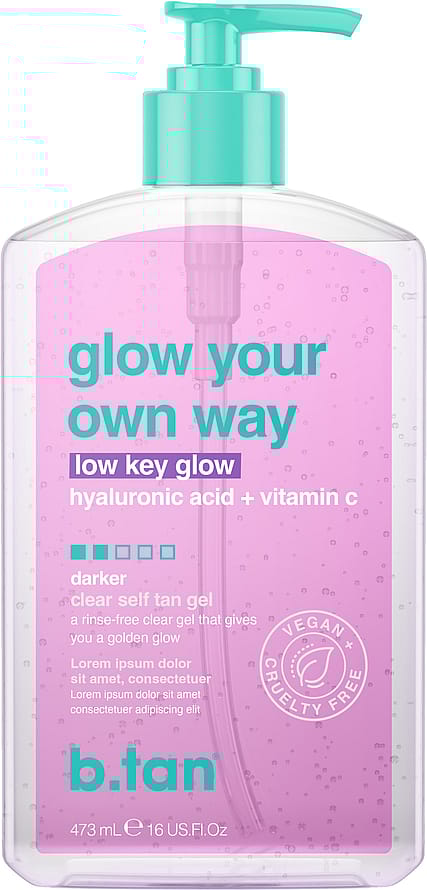 b.tan Glow Your Own Way Clear Self Tan Gel Low Key Glow 473 ml