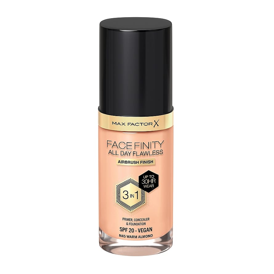 Max Factor Facefinity All Day Flawless 3-In-1 Foundation N45 Warm Almond