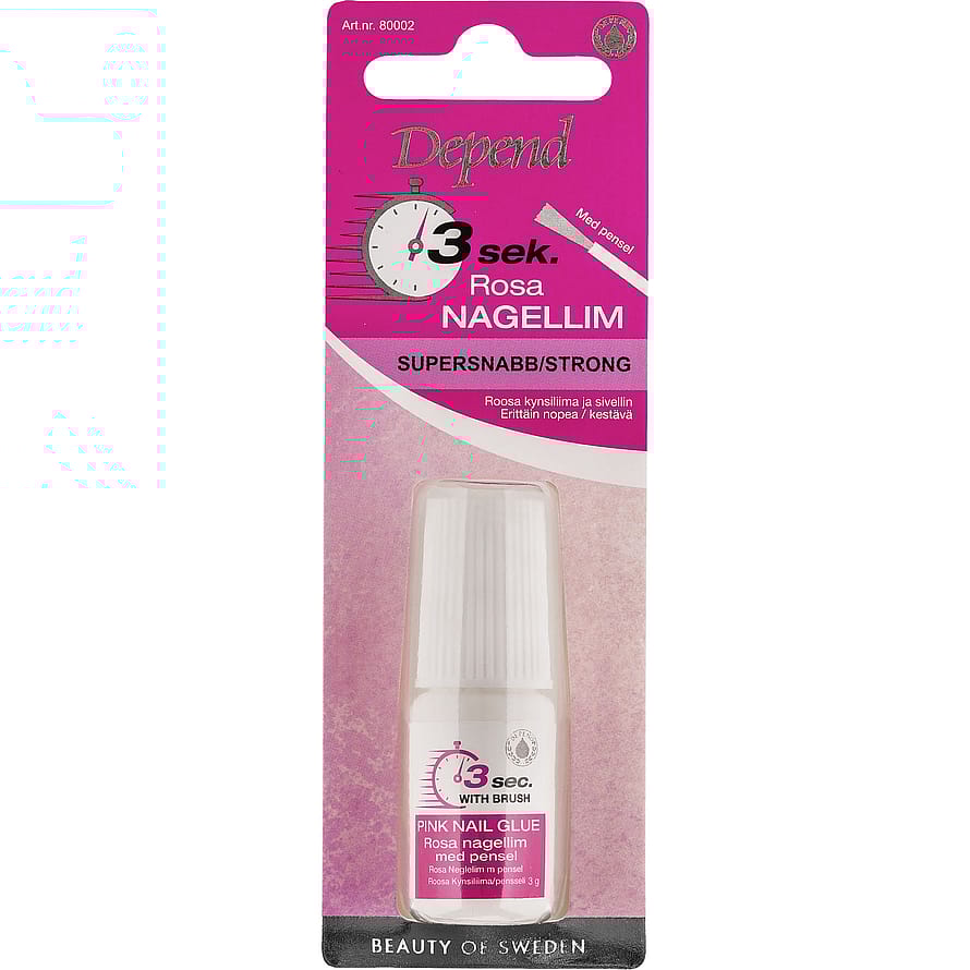 Depend 3 Sec Pink Nail Glue With Brush