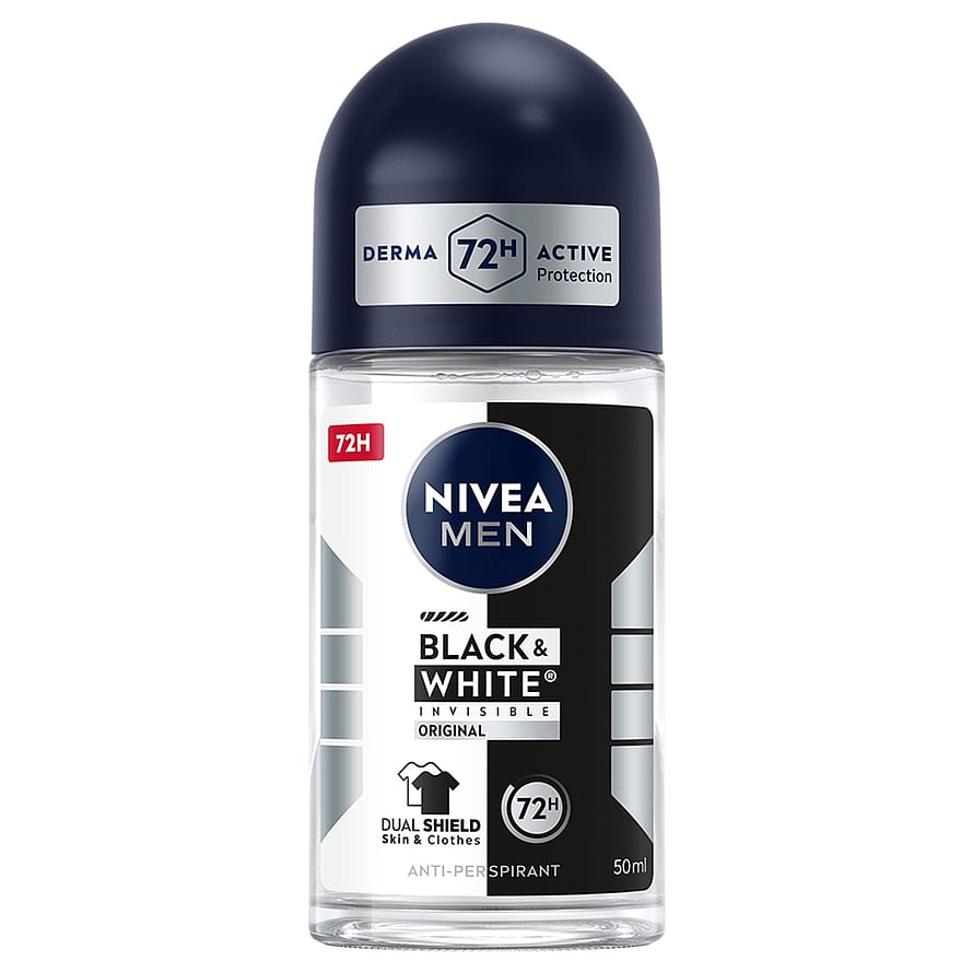 NIVEA Black & White Original Roll On For Men 50 ml