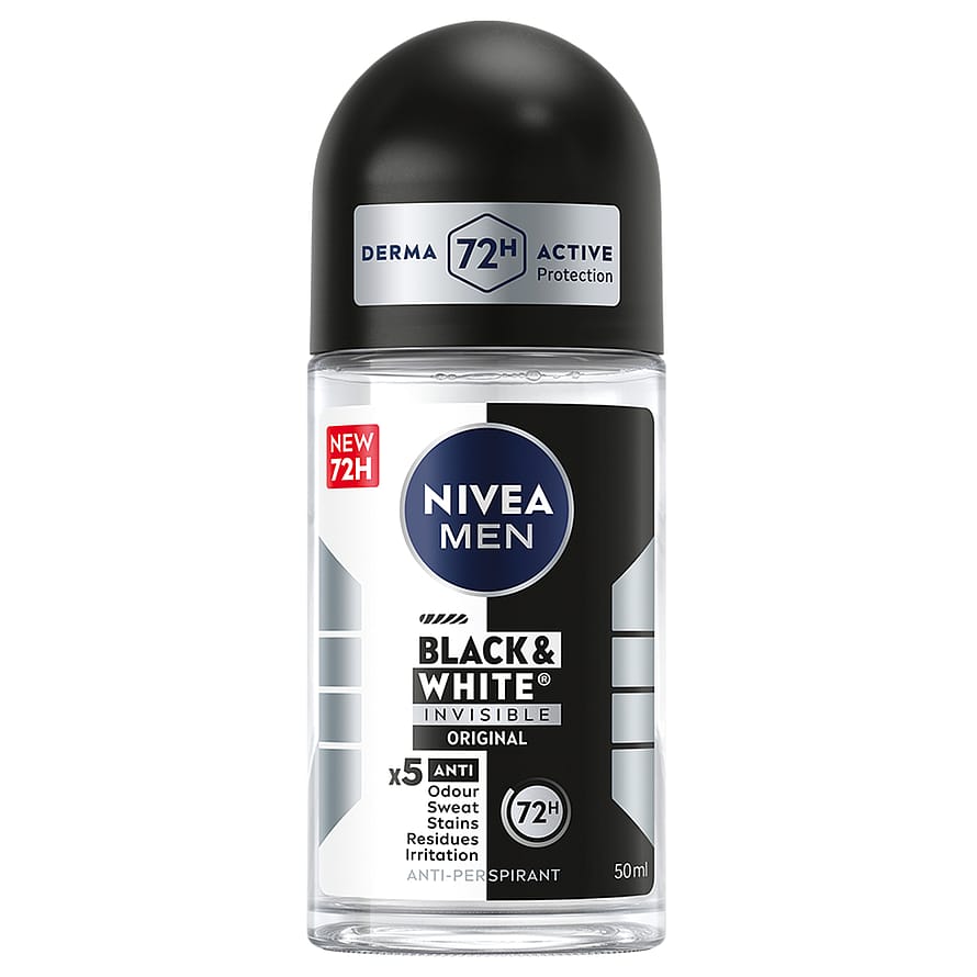 NIVEA Black & White Original Roll On For Men 50 ml