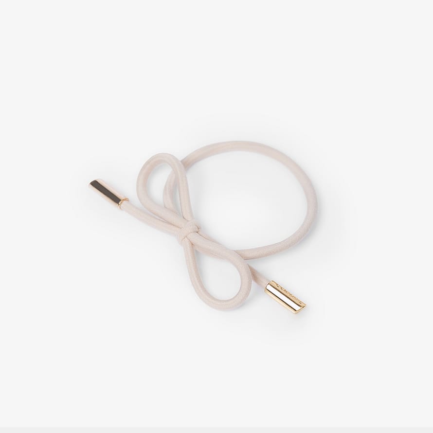 Corinne Hair Tie Bow Metal Plain Cream