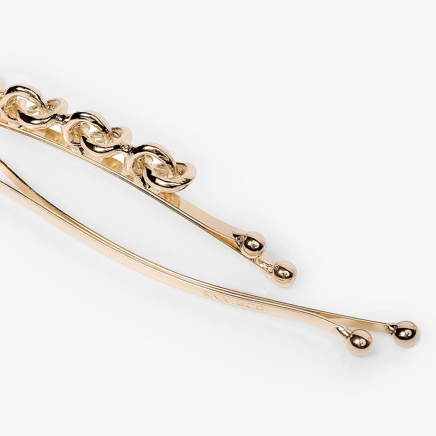 Corinne Hair Slider 5 Knots & Plain 2-Pack Gold