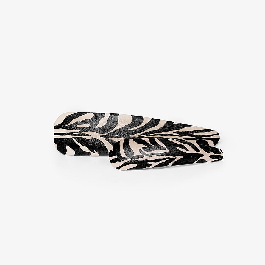 Corinne Vegan Barrette Big And Small 2-Pack Zebra