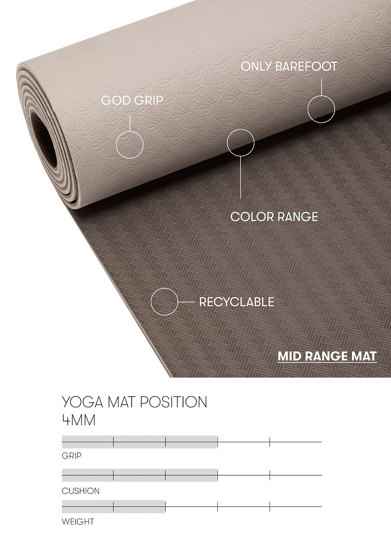 Køb Yoga Mat Position Light Sand/ Clay Brown fra Casall - Matas