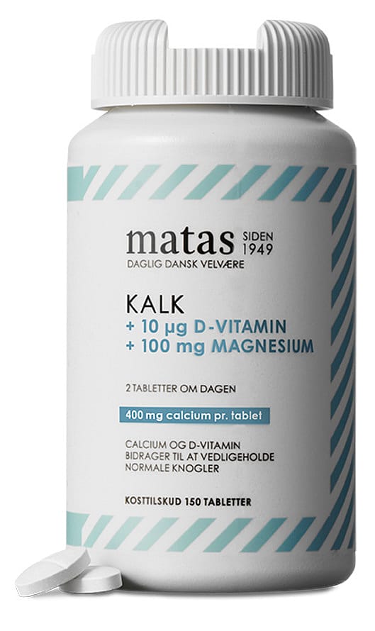 Køb Kalk 400 Mg + Magnesium 100 Mg + D-vitamin 10 µg 150 Tabl. Fra ...