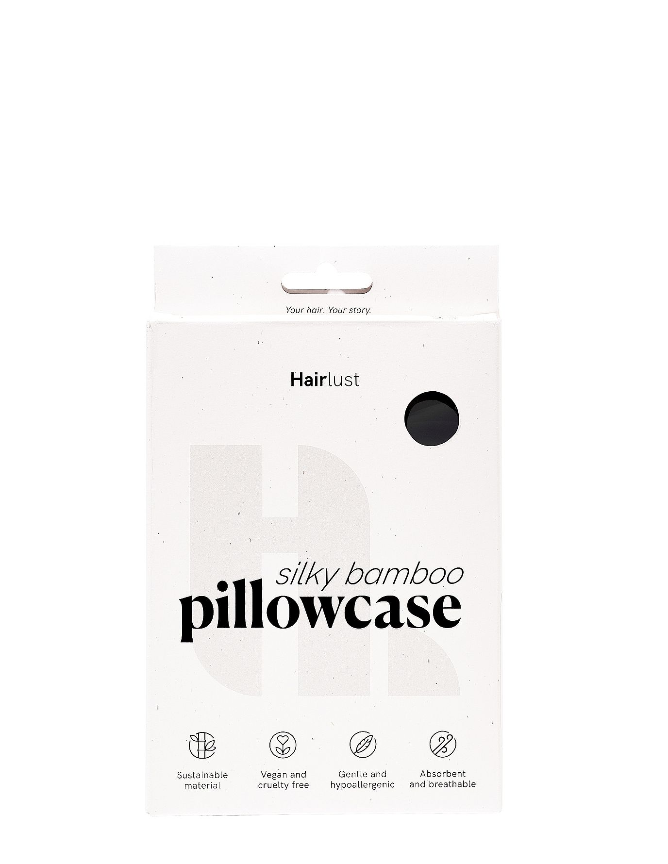 Køb Pure Bamboo Pillowcase Jet Black 60 x 63 cm fra Hairlust Matas