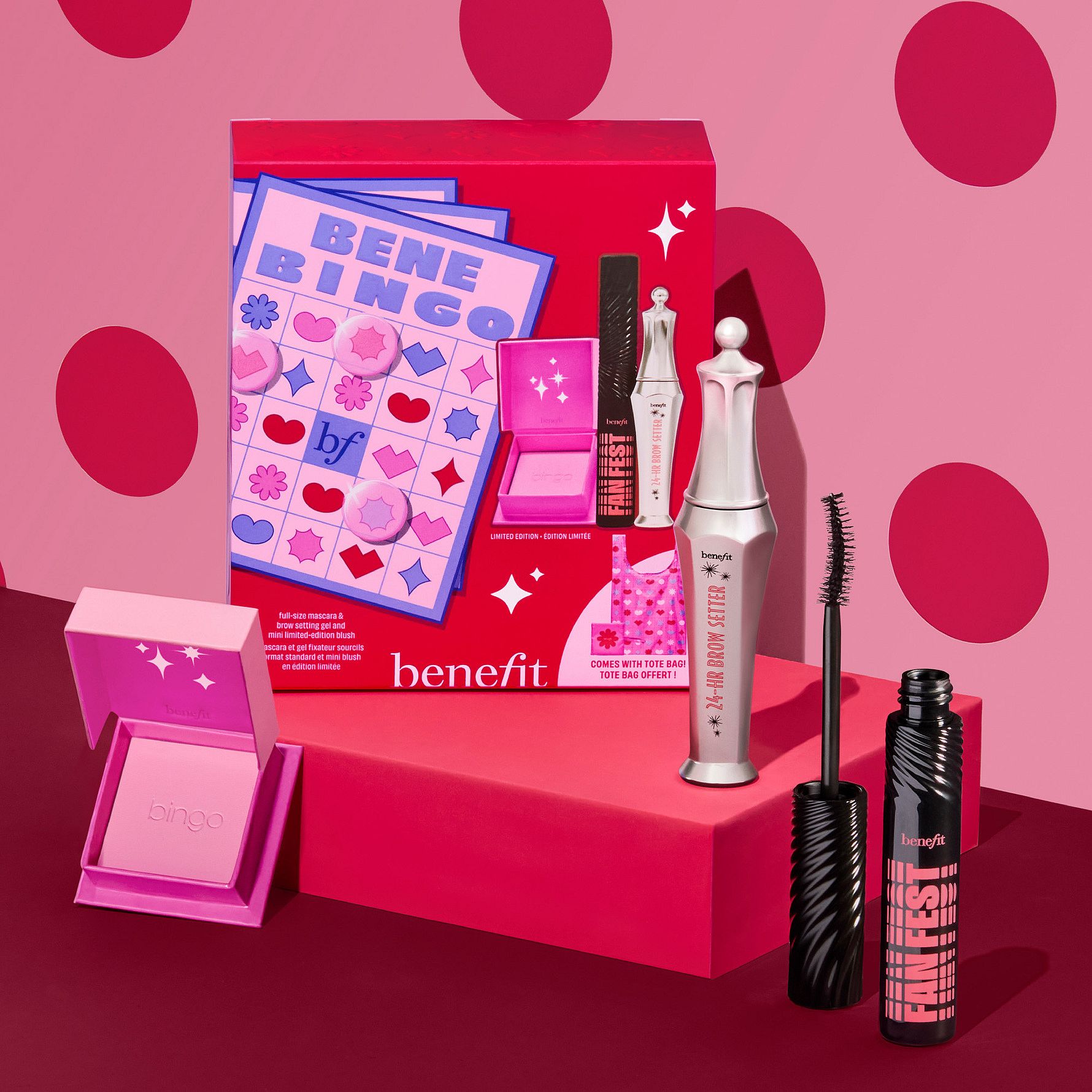 Benebingo - Mascara, Brow Gel & Limited-Edition Blush Christmas Beauty Set
