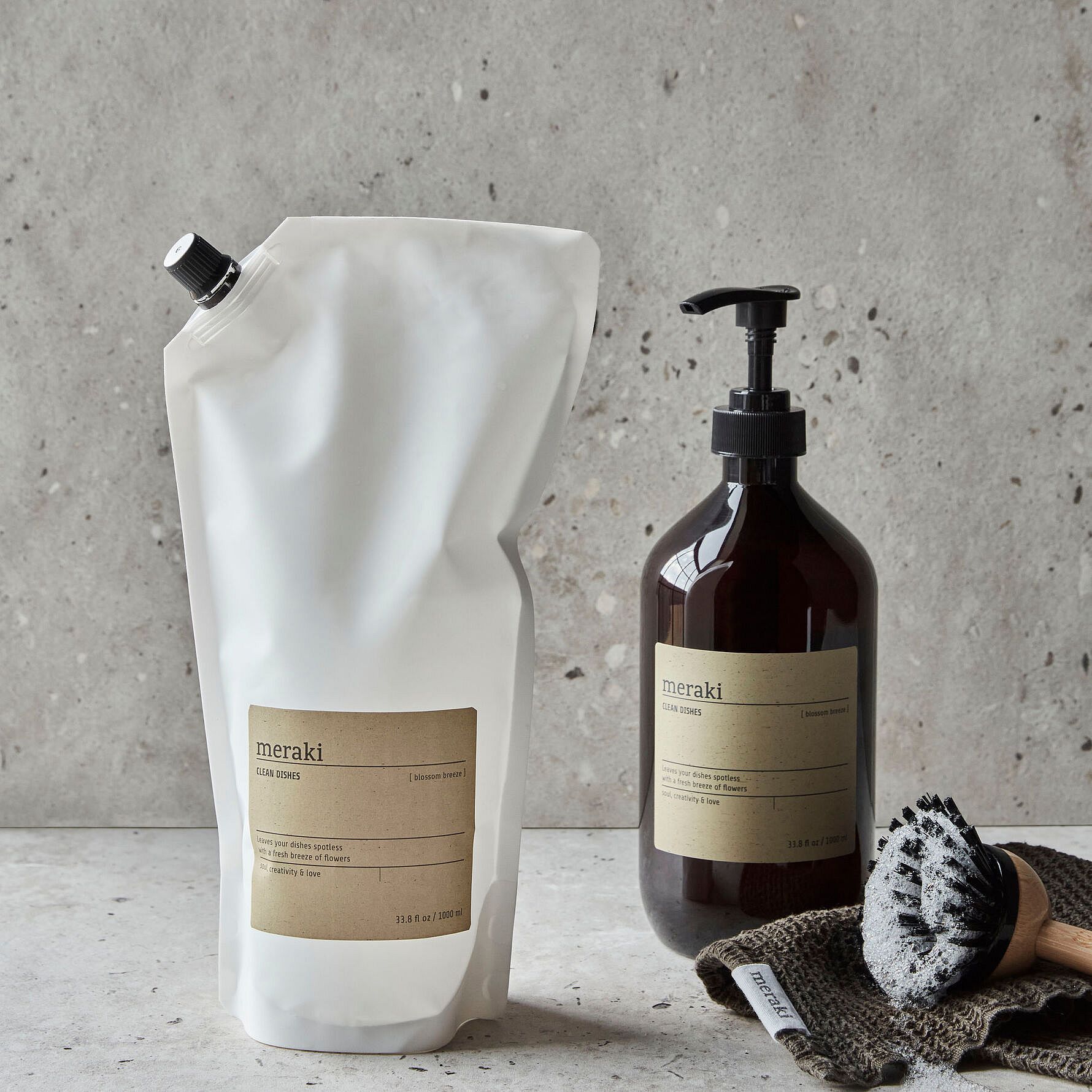 Meraki Dish wash, Blossom Breeze refill 1000ml