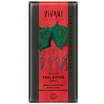 Vivani Chokolade ædel bitter m. chili 70% Ø 100 g