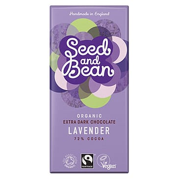 Seed & Bean Chokolade mørk 72% m. lavendel Ø 85 g