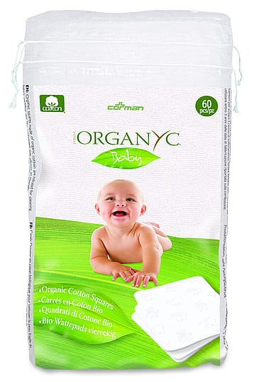 Organyc Baby Cotton Squares Engansvaskeklude 60 stk.