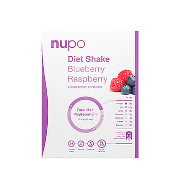 Nupo diet shake hindbær & blåbær 384 g 384 g