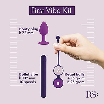 Rianne S First Vibe Kit Vibrator, knibekugler og analplug