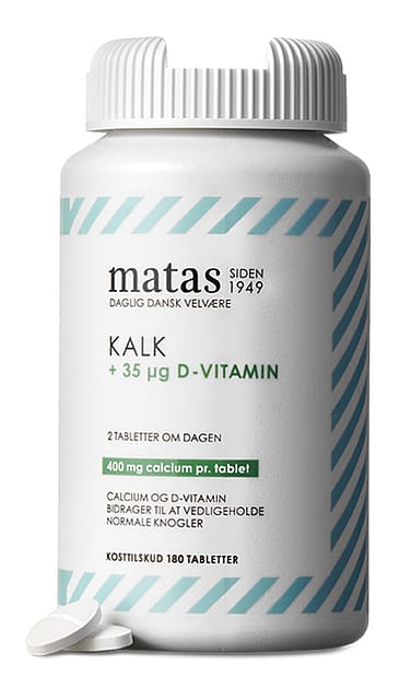 Matas Striber Kalk 400 mg+D-vitamin 35 µg 180 tabl