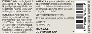 Matas Striber Mælkesyrebakterier Plus 40 kaps.