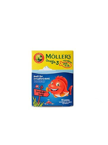 Möllers Tran Omega-3 fisk Jordbær 45 stk