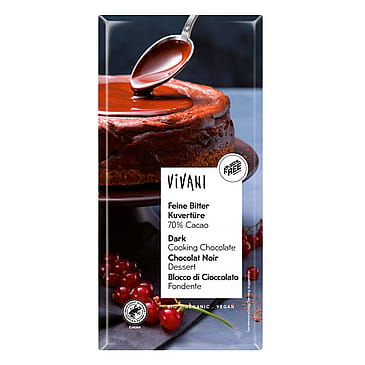 Vivani Chokoladeovertræk sartbitter Ø 200 g