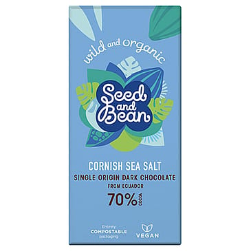 Seed & Bean Chokolade mørk Cornish Sea Salt 70% Ø 85 g
