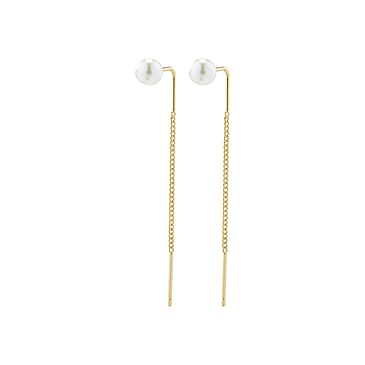 Pilgrim ELBA Long Chain Pearl Earrings Gold-Plated - Matas