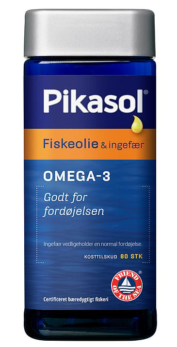Pikasol Fiskeolie & Ingefær 80 kaps.