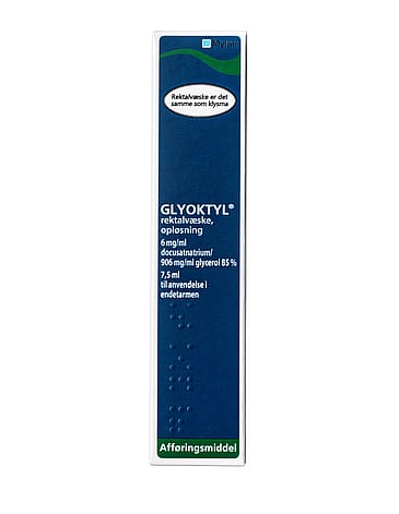 Glyoktyl Rektalvæske 6 mg/ml + 906 mg/ml, rektalvæske, opløsning docusatnatrium/glycerol 85% 8 ml