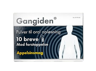 Gangiden Pulver 13,125 g + 351 mg + 179 mg + 47 mg, oral opløsning 10 stk.