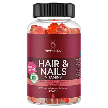 VitaYummy Hair & Nails Peach 60 stk.