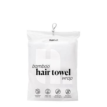 Hairlust Bamboo Hair Towel Wrap Hvid