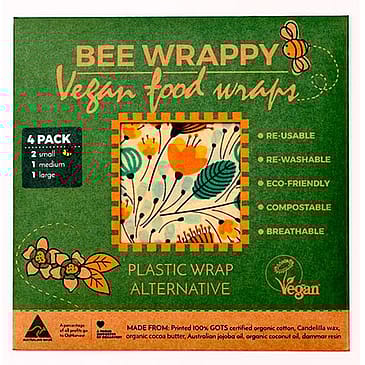 Bee Happy Vegan Food Wraps 4-pak