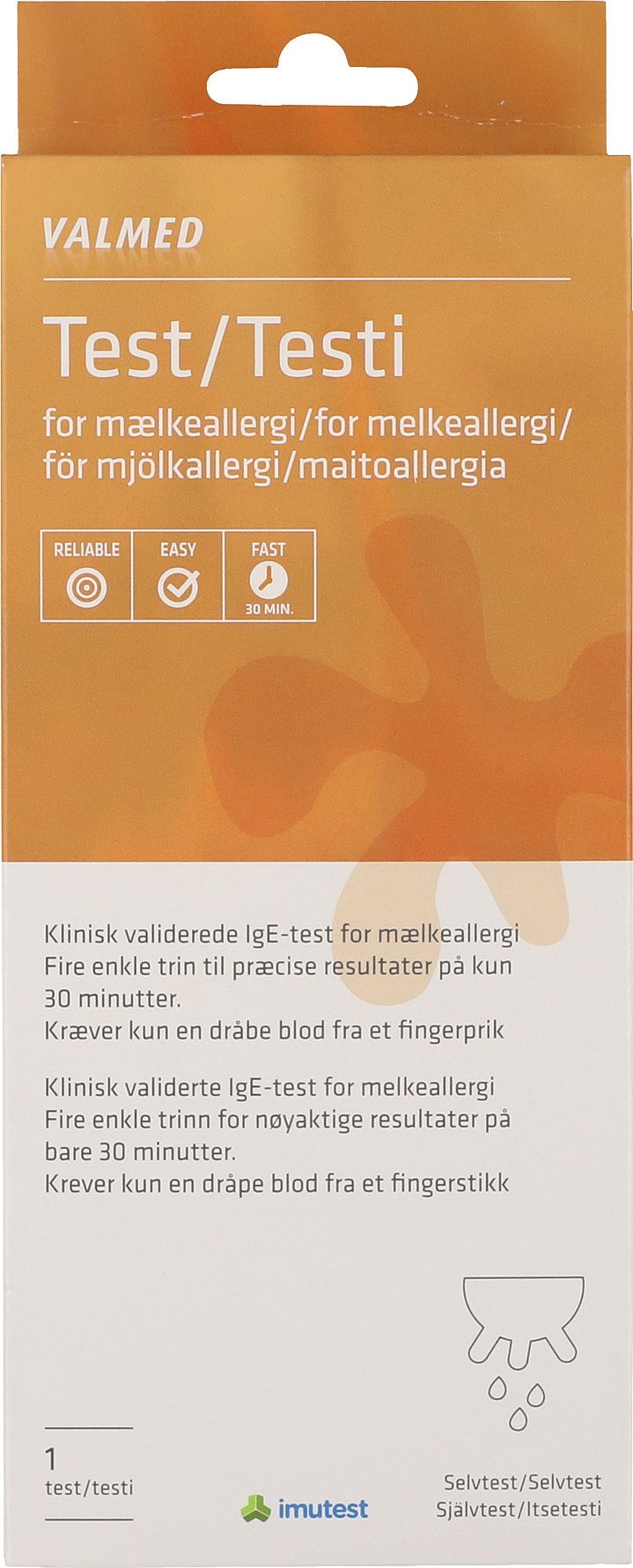 Køb Test for Mælkeallergi 1 stk fra ValMed - Matas