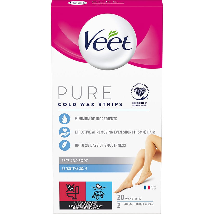 Køb Veet Pure Cold Wax Strips Legs and Body Sensitive Skin Matas