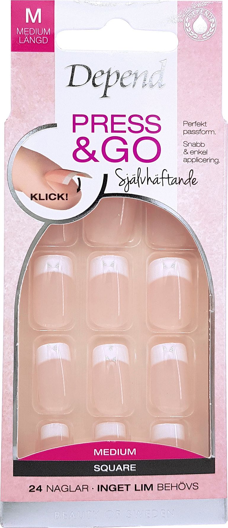 Press & Go French Look Press & Go French Look Medium Square Pink