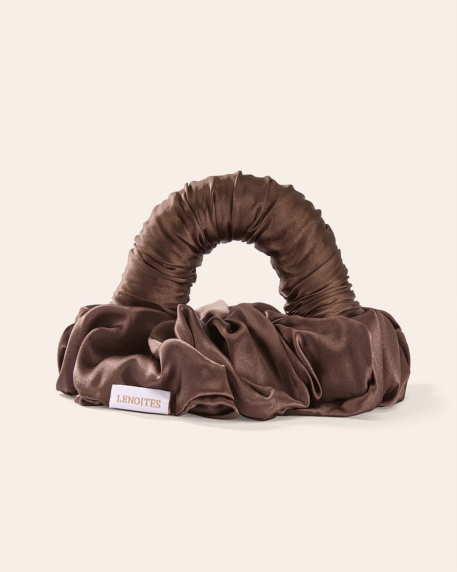 Blowout Tie in Mulberry Silk Brown, Large