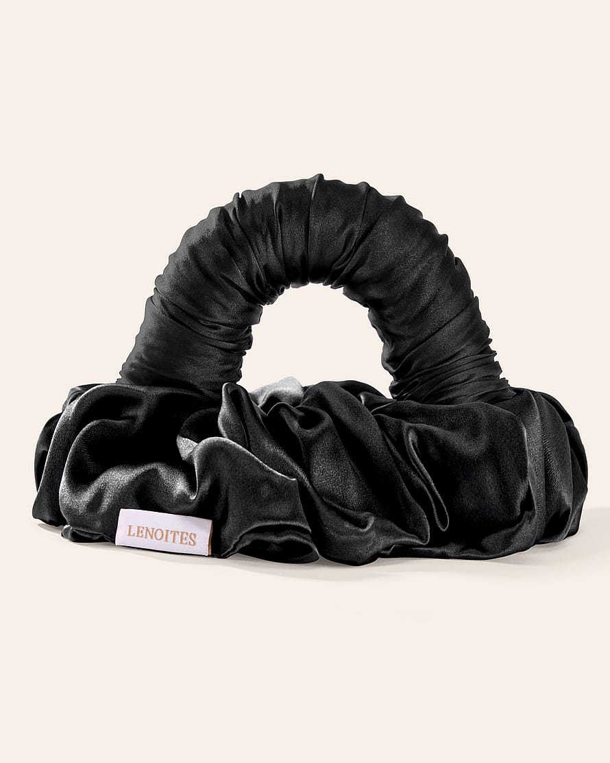 Blowout Tie in Mulberry Silk Black, Large