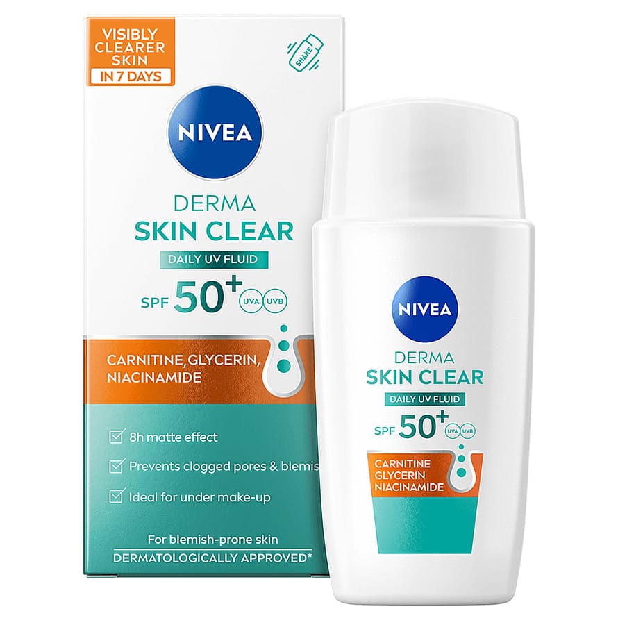 Nivea Ansiktskräm Derma Skin Clear Daily UV Fluid SPF50+ 40 ml