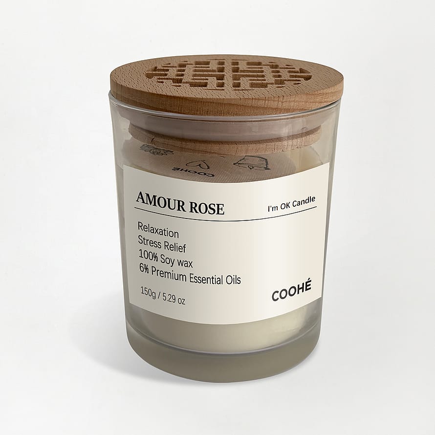 Coohé I'm OK Soy Wax Aroma Candle Amour Rose 150 g parfym