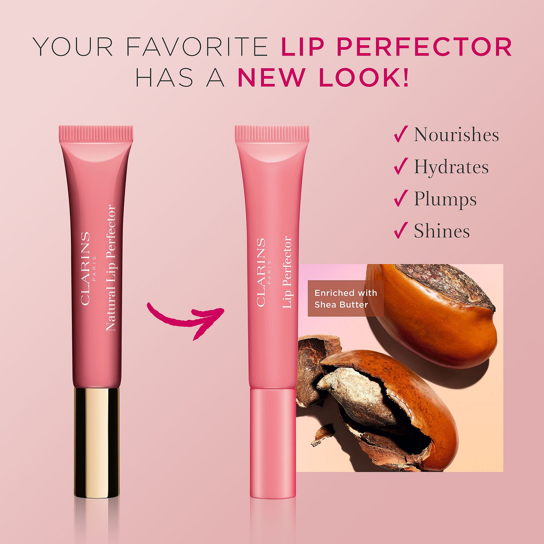 Clarins Instant Light Natural Lip Perfector Rose Shimmer www.kicks.fi