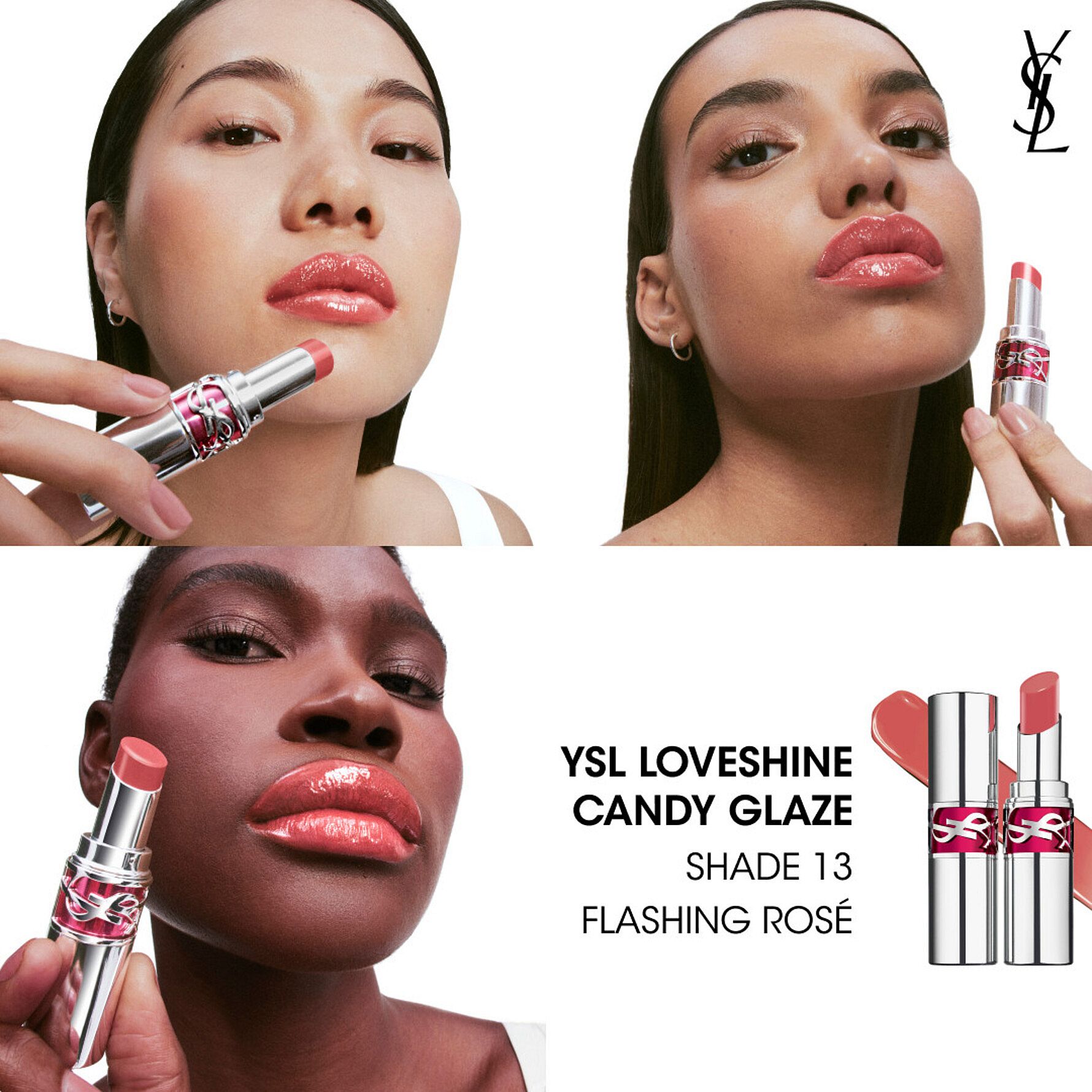 Køb YSL Loveshine Candy Glaze Lip Gloss Stick 13 Flashing Rosé fra Yves ...