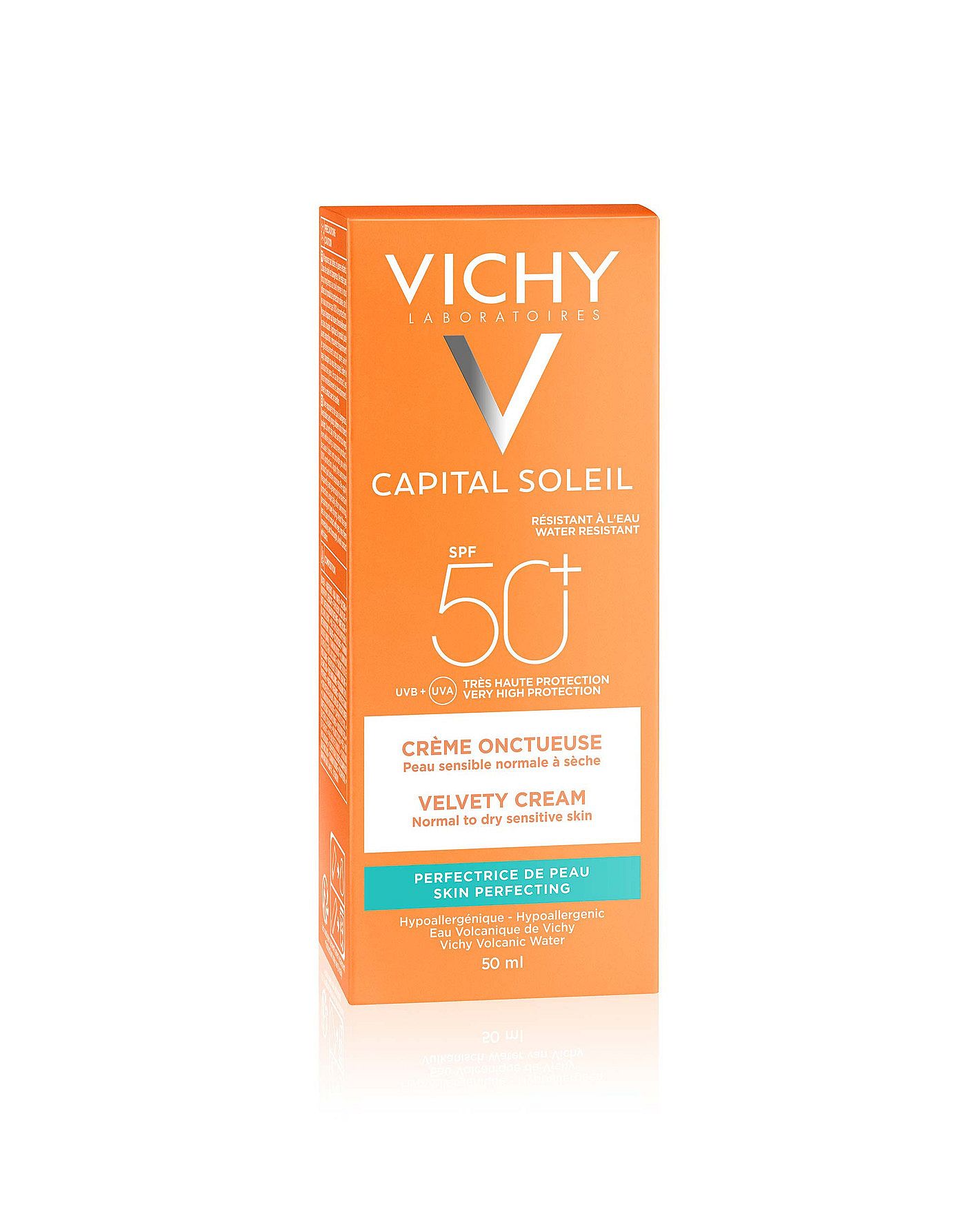 Køb Capital Soleil Skin Perfecting Velvety Spf 50 50 Ml Fra Vichy Matas